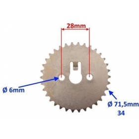 Camshaft sprocket YAMAHA YBR 125cc 4T 34teeth