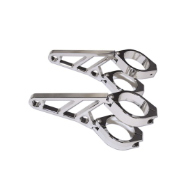 HIGHSIDER Pro Headlight bracket set chrome Ø42-43mm