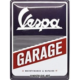 Metal tin sign VESPA GARAGE 30x40