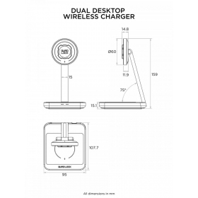 Quad Lock Dual Desktop Wireless Charger