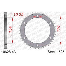 AFAM Steel Standard Rear Sprocket 525 43 teeth HONDA CBR / CB / VFR 650-1000cc 18-23