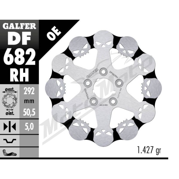 GALFER BRAKE ROTOR FIXED SKULL Harley Davidson XL 883cc 86-22