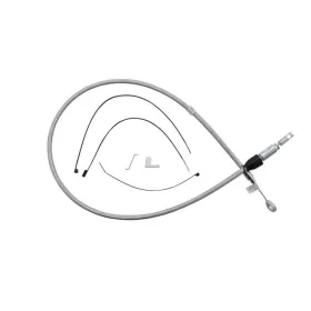 MAGNUM SHIELDING Polished Stainless Quick Connect Upper Clutch Cable Harley Davidson FLDE / FLFBS / FLFB / FLTRK / FLTRXS / FXST 1750/1977 18-24 101.5cm 