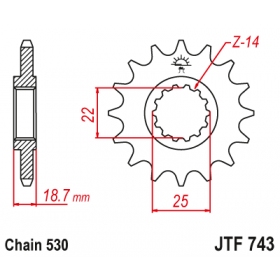 Front sprocket JTF743RB