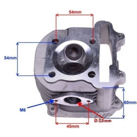 Cylinder head GY6 150cc 4T 57mm 