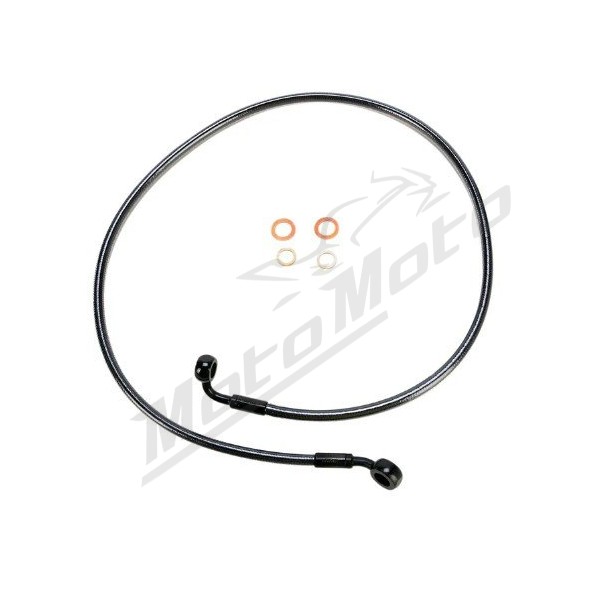 MAGNUM SHIELDING Priekinė stabdžių žarnelė juoda Harley Davidson FLS / FLSTC / FLSTCI / FXCW / FXCWC 1450/1690 00-14 112cm