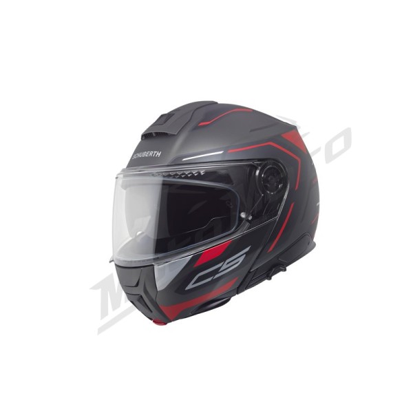 Atverčiamas šalmas Schuberth C5 Omega Juoda / Raudona