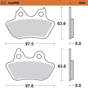 MOTO-MASTER Roadpro Rear Brake Pads Harley Davidson FLSTC / FLSTI / FXST / FXSTD / FXSTSI 1450-1584 06-07