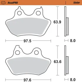 MOTO-MASTER Roadpro Rear Brake Pads Harley Davidson FLSTC / FLSTI / FXST / FXSTD / FXSTSI 1450-1584 06-07