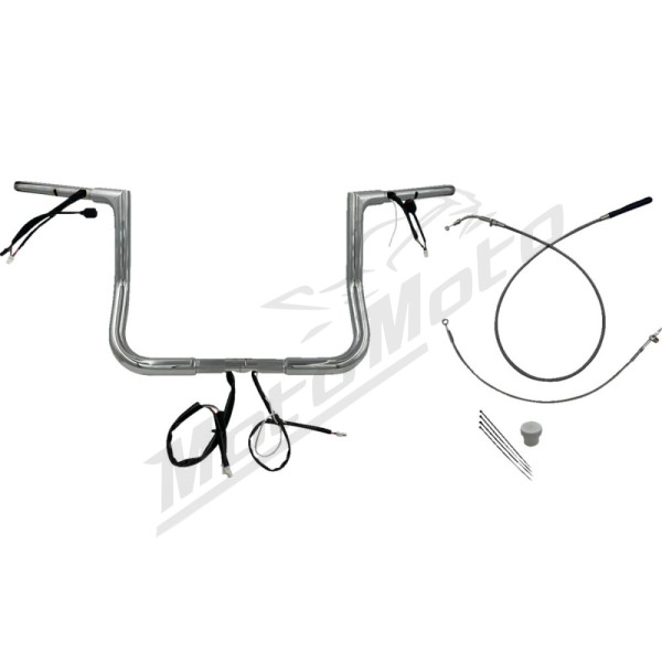 FAT BAGGERS INC. 1-1/4" EZ Install Flat Top Batwing Handlebar Kit Chrome 32mm 91,5cm (30,5cm)