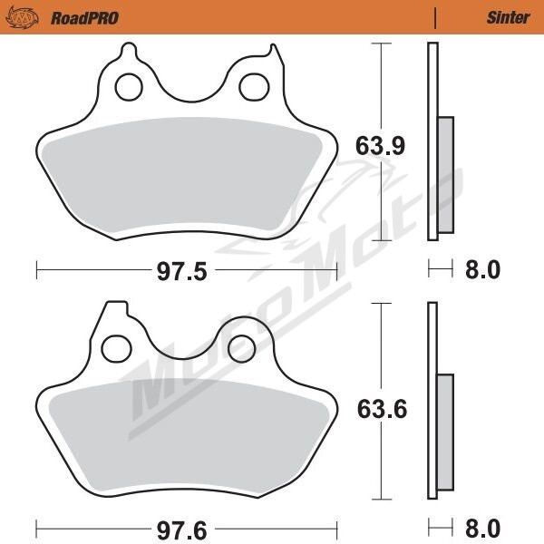 MOTO-MASTER Roadpro Rear Brake Pads Harley Davidson FLSTC / FLSTI / FXST / FXSTD / FXSTSI 1450-1584 06-07