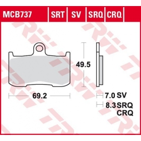 STABDŽIŲ TRINKELĖS TRW MCB737SRQ SPORT 