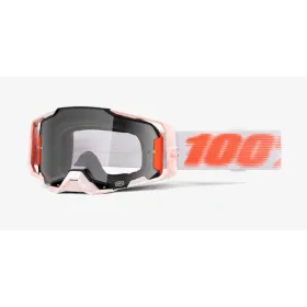 100% goggles armega tubular - clear lens - white / orange