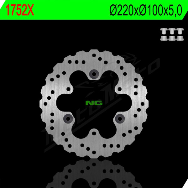 NG BRAKES Rear Fixed Wave Brake Disc 220mm Kawasaki Ninja / Z 250-500cc 13-25