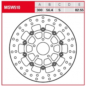 FRONT BRAKE DISC MSW510 HARLEY DAVIDSON 1584-1923cc 2007-2023 1PC