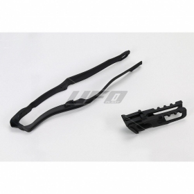 UFO Black Chain Guide and Swingarm Chain Slider Kit Honda CRF 250-450cc 13-17