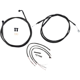 LA CHOPPERS Complete Midnight Braided Handlebar Cable/Brake Line Kit Harley Davidson 1750-1868 18-22
