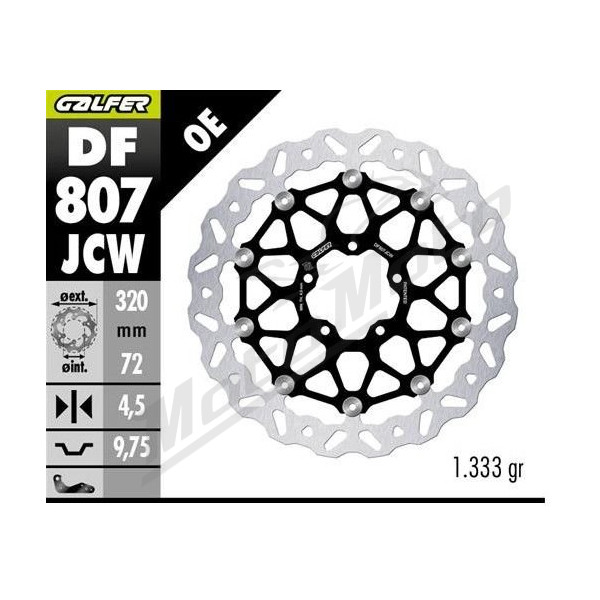 GALFER Front brake disc Ducati Diavel / Hypermotard / Monster / Multistrada 796-1260 10-19