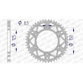 AFAM Aluminium Ultra-Light Self-Cleaning Rear Sprocket 72304 - 520 45-53 teeth KTM / HUSQVARNA / GAS GAS / KOVE / HUSABERG 125-700cc 88-25