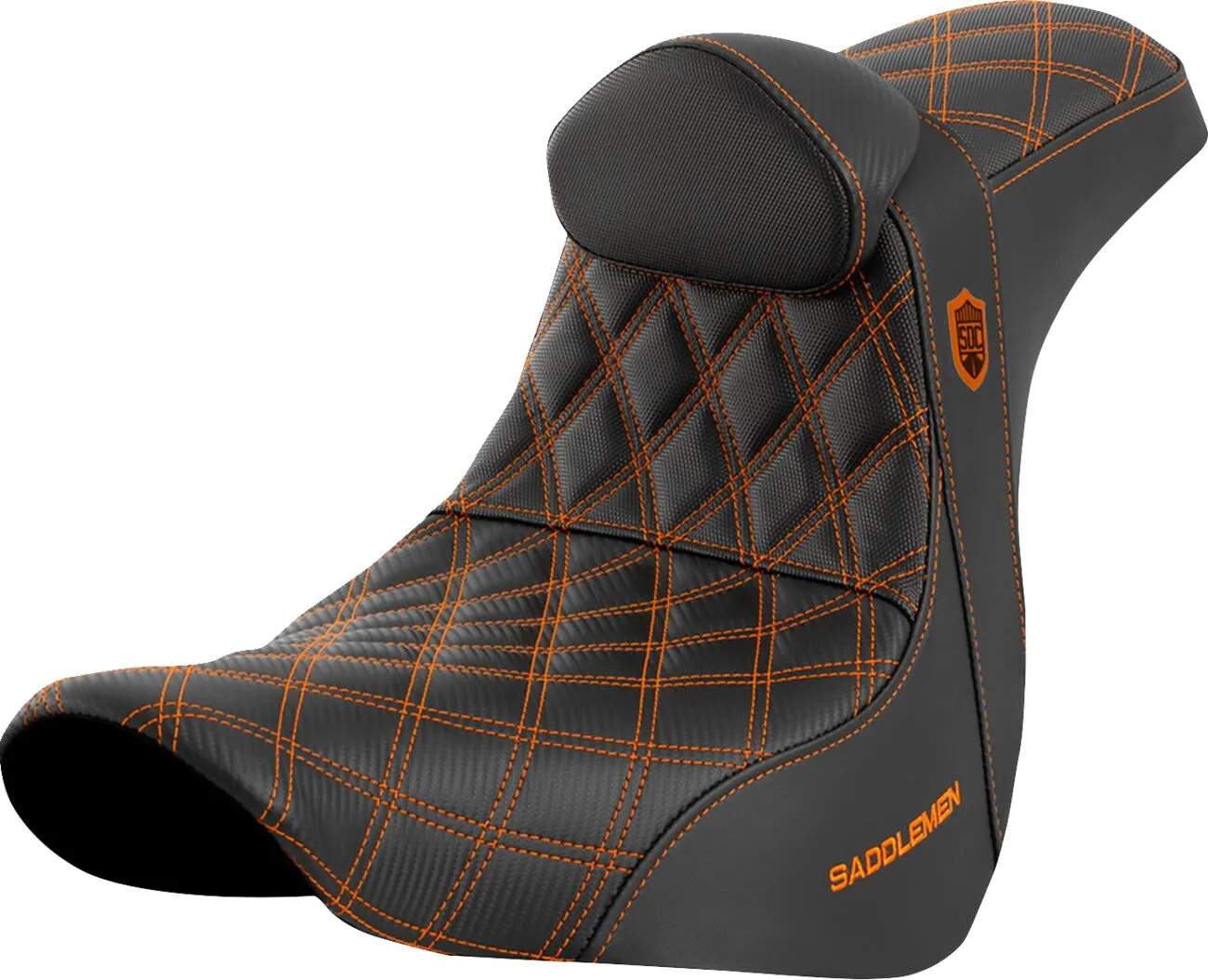 SADDLEMEN Pro Series SDC Performance Grip Seat Orange Harley Davidson FLSB / FXLR / FXLRS / FXLRST 1750-1923cc 18-25