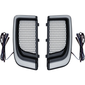 KURYAKYN Tracer LED Front Fairing Lower Grill Inserts Black Harley Davidson FLHTCU / FLHTCUTG / FLHTK / FLTRU / FLHXSE 1690/1923 14-24 