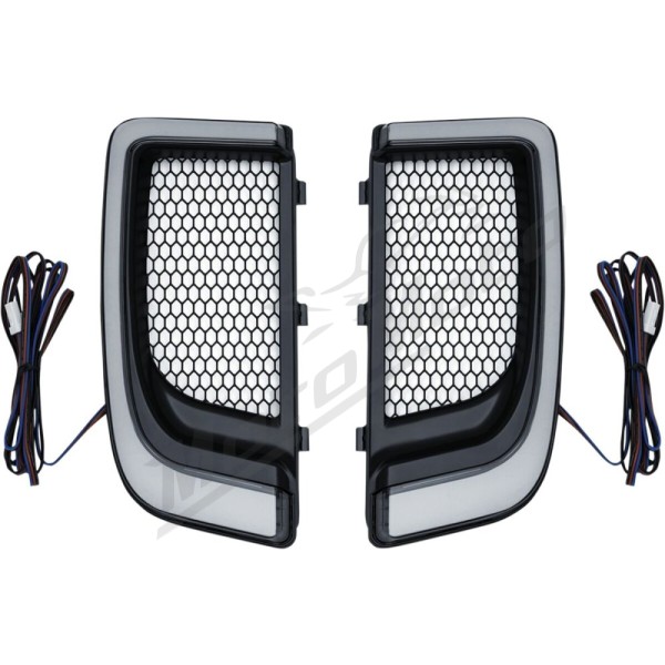 KURYAKYN Tracer LED Front Fairing Lower Grill Inserts Black Harley Davidson FLHTCU / FLHTCUTG / FLHTK / FLTRU / FLHXSE 1690/1923 14-24 