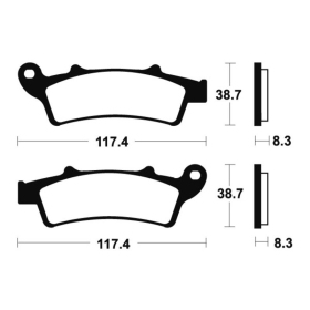 TECNIUM organinės stabdžių trinkelės ME261 Aprilia / Kymco / Malaguti / Piaggio 125-500cc 99-24