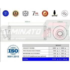 Exhausts kit Dominator ROUND APRILIA Pegaso 650 Strada 2007-2010