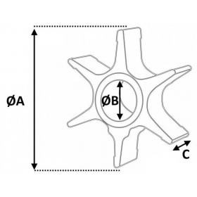 Water pump propeller 17461-96401/96402 SUZUKI DT 25-30hp 1989-200 