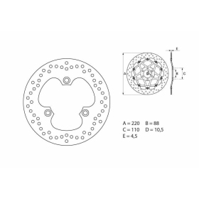 BREMBO Serie Oro apvalus fiksuotas stabdžių diskas galinis HONDA CBR / NS 400-600cc 1985-1990