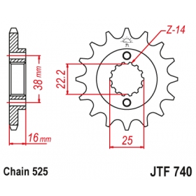 Priekinė žvaigždutė JTF740RB