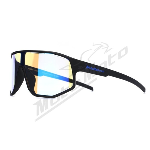 Spect Red Bull Dash Pro Sunglasses Soft Black w Photochromic Blue Mirror lens