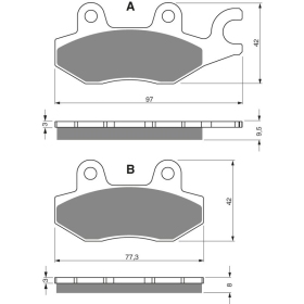 GOLDFREN Brake Pads 088 Ceramic Carbon S3 Cagiva / Suzuki / Triumph / Yamaha 500-1200cc 89-03