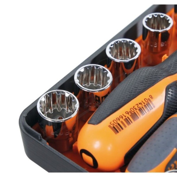 BETA Assortment of 11 hexagon sockets, 21 bits and 7 accessories, in plastic case