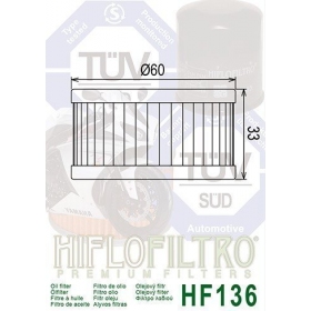 Tepalo filtras HIFLO HF136 BETAMOTOR JONATHON/ SUZUKI VL/ DR/ GN/ GZ/ SP/ TU/ SG 125-350cc 1982-2019