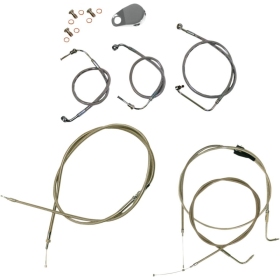 LA CHOPPERS Standard Stainless Braided Handlebar Cable/Brake Line Kit Harley Davidson 1340-1450 96-07