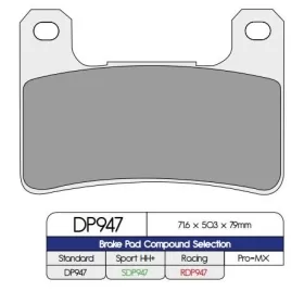 DP BRAKES Standartinės stabdžių trinkelės Kawasaki / Suzuki 600-1800cc 04-24
