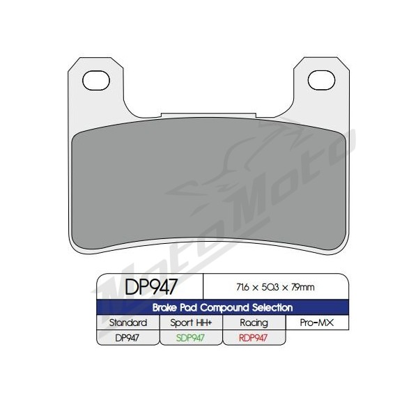 DP BRAKES Standard Sintered Metal Brake Pads Kawasaki / Suzuki 600-1800cc 04-24
