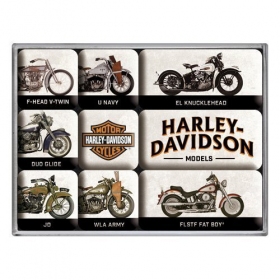 Set of magnets HARLEY-DAVIDSON 2,2x2,2 / 4,5x2,2 9pcs.