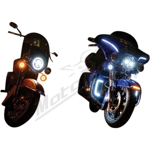 KURYAKYN LED posūkio lemputės su lęšiukais oranžiniai Harley Davidson FLD / FLHC / FLHTK / FLHX / FLSL / XL / XR 883/1923 00-24