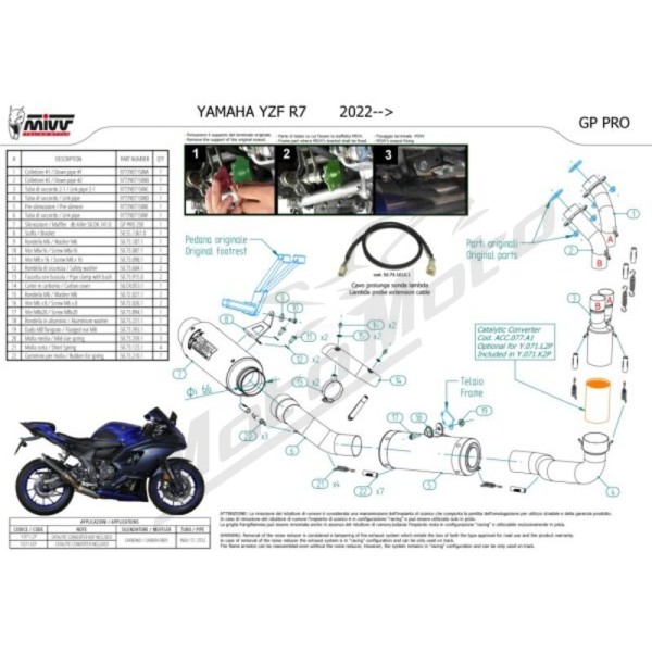 MIVV GP Pro Full Exhaust System Yamaha RZ 700 22-24