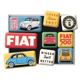  Set of magnets FIAT 500 LOVED 2,2x2,2 / 4,5x2,2 9pcs.