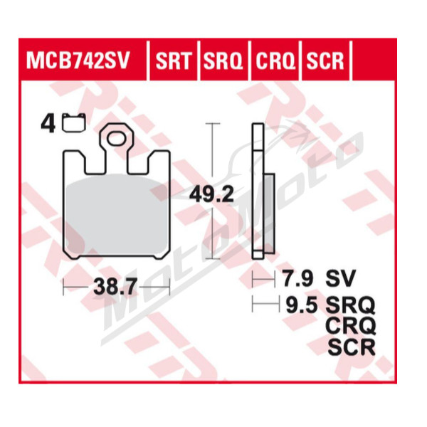 TRW KH369/4 sintered track Brake Pads Kawasaki / Suzuki / Derbi 636-1200cc 03-07