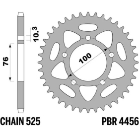 PBR Standard C45 Steel Rear Sprocket 4456 - 525 42-46T