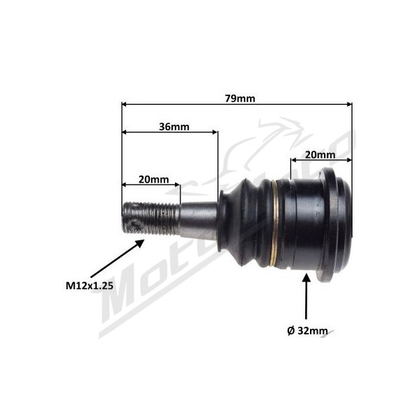 LOWER SWINGARM BALL JOINT ATV 250cc M12 (79mm length)