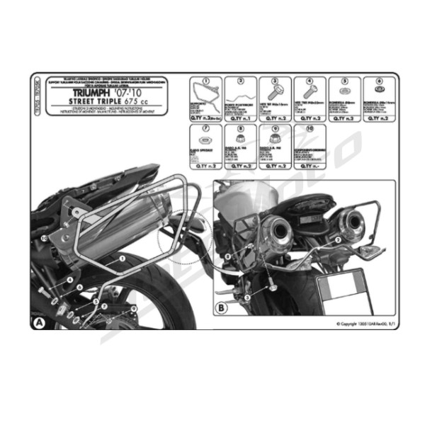 KAPPA side bag rack Triumph Street Triple 675 07-12