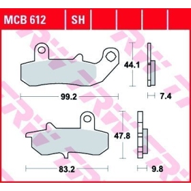 BRAKE PADS TRW MCB612 STANDARD