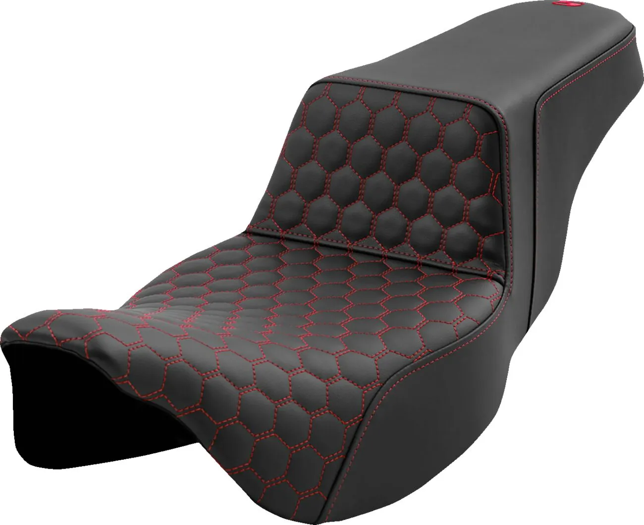 SADDLEMEN Honeycomb Step-Up Seat Red Harley Davidson FLH / FLHR / FLHRC / FLHT / FLHTC / FLHX / FLHXSE / FLTRX / FLTRXST 1584-1923cc 08-23
