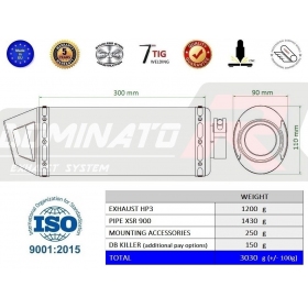 Duslintuvo kompl. Dominator HP3 YAMAHA XSR 900 2016-2019