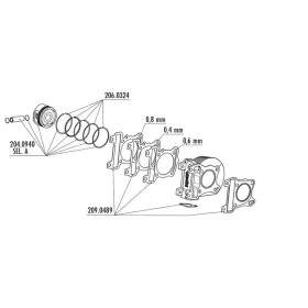 POLINI Cylinder Kit for Aprilia SXR 50cc 21-25 Ø49 4T-3V